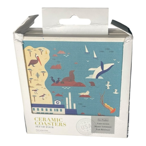 The Kitchen Collection Ceramic Coaster (Set of four) Monterey Bay Aquarium - Picture 1 of 9